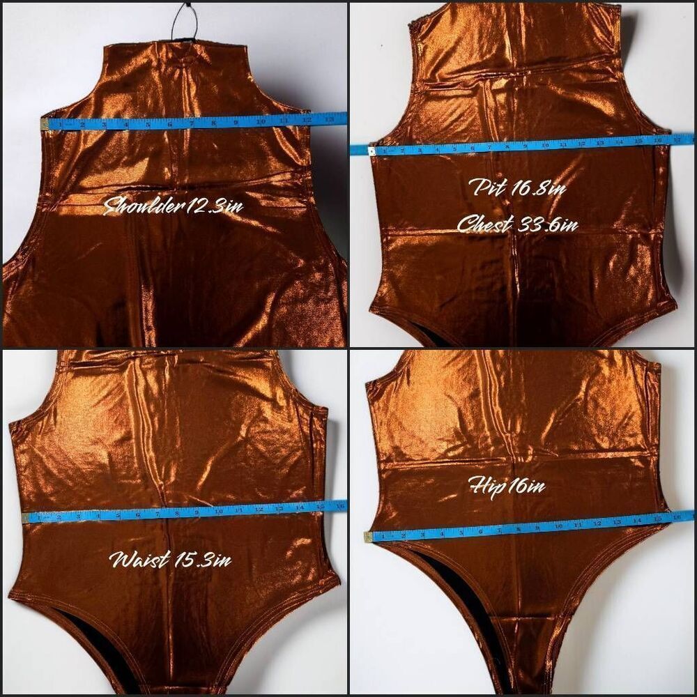 Fashion Nova Metallic Bodysuit(O011)-Size L for Women - Picture 5 of 6